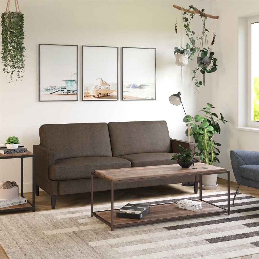 Asher Contemporary Double Seater Linen Sofa
