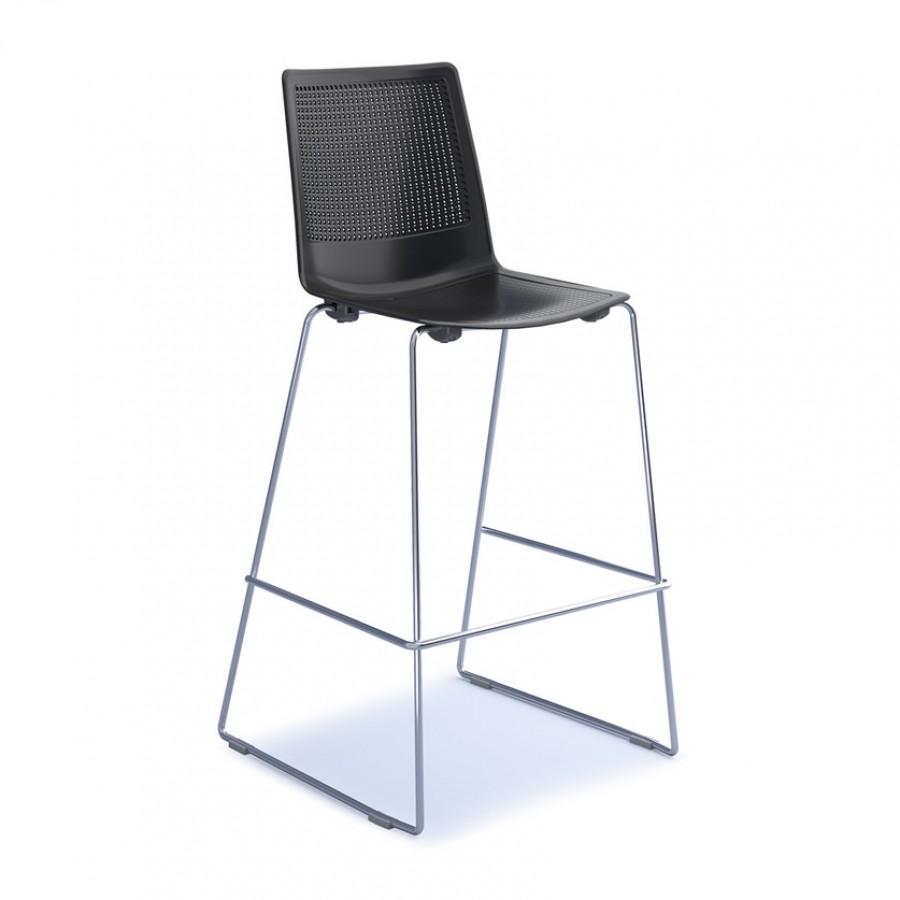 Harmony High Stool With Chrome Sled Frame