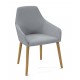 Juna Grey Fabric Reception Chair With Wooden Legs 