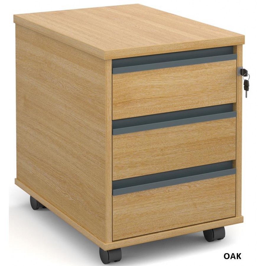 Oak Maestro 3 Drawer Wooden Wood Filing Cabinet Foolscap 