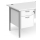 Maestro H Frame Straight Office Desk with Fixed Pedestal 