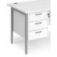 Maestro H Frame Straight Office Desk with Fixed Pedestal 