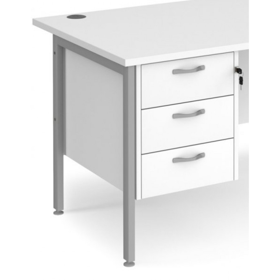 Maestro H Frame Straight Office Desk with Fixed Pedestal 