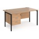 Maestro H Frame Straight Office Desk with Fixed Pedestal 