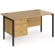 Maestro H Frame Straight Office Desk with Fixed Pedestal 