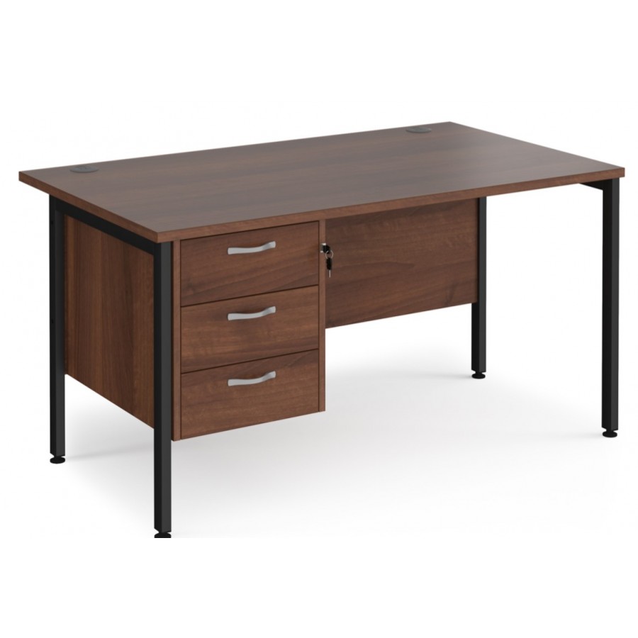 Maestro H Frame Straight Office Desk with Fixed Pedestal 