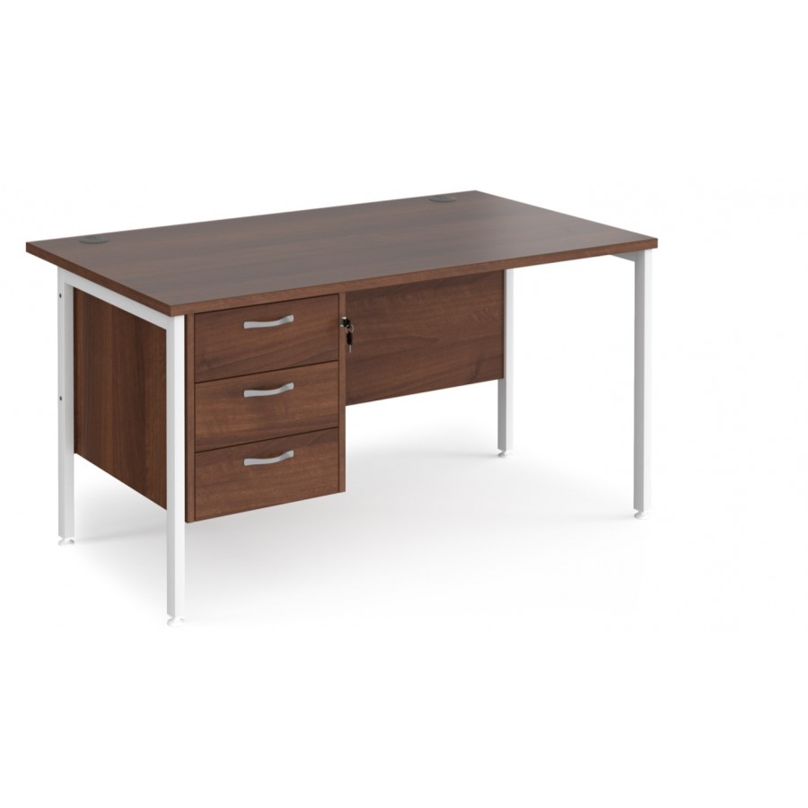 Maestro H Frame Straight Office Desk with Fixed Pedestal 