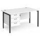 Maestro H Frame Straight Office Desk with Fixed Pedestal 