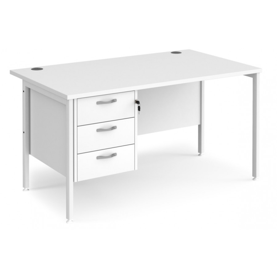 Maestro H Frame Straight Office Desk with Fixed Pedestal 