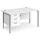 Maestro H Frame Straight Office Desk with Fixed Pedestal 