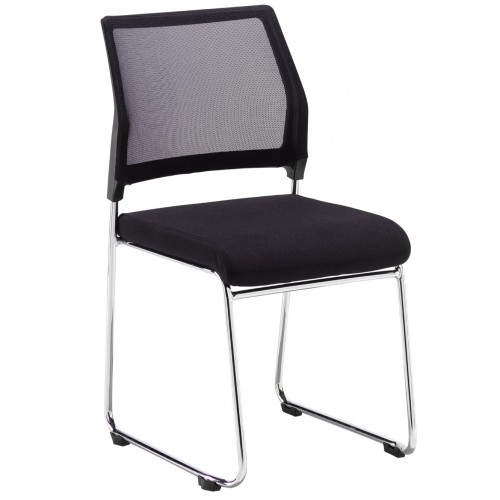 Quavo Mesh Skid Frame Stacking Visitor Chair