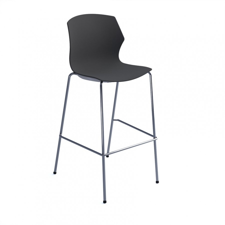 Roscoe High Stool With Chrome Legs