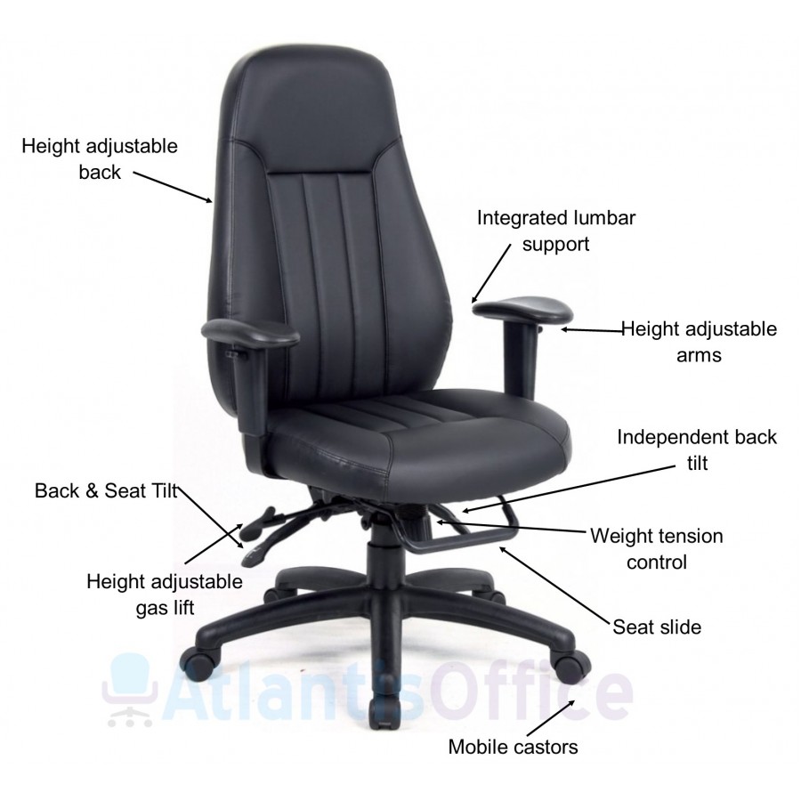 Zuni High Back 24 Hour Ergonomic Leather Office Chair