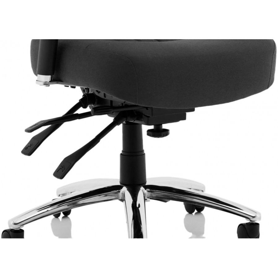 Barcelona Heavy Duty Office Chair, Barcelona Deluxe Black Leather Operator Chair