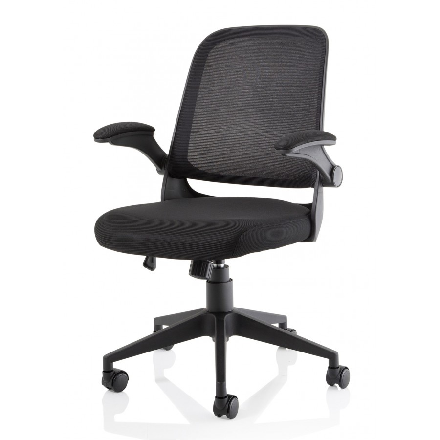 Crew Task Operator Mesh Chair With Folding Arms