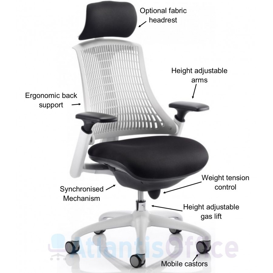 Flint Heavy Duty Nylon Back Office Chair 