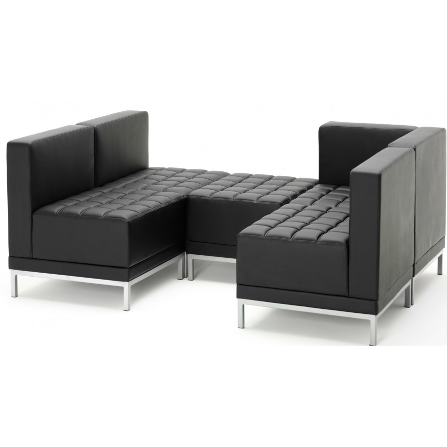 Infinity Modular Black Leather Sofa