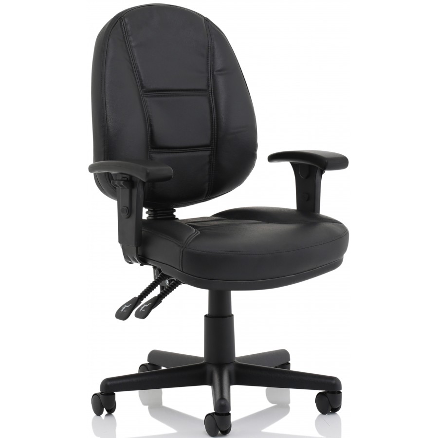 Jackson Black Leather Medium Back Task Chair 