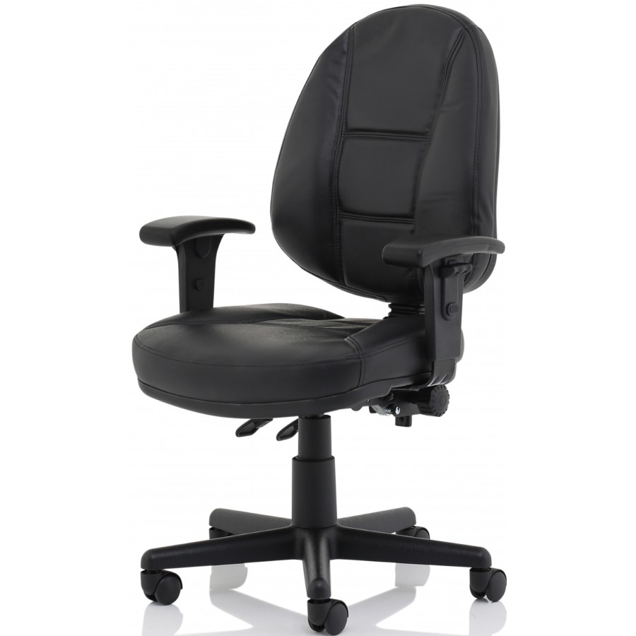 Jackson Black Leather Medium Back Chair, Jackson Black Leather High Back Executive Chair