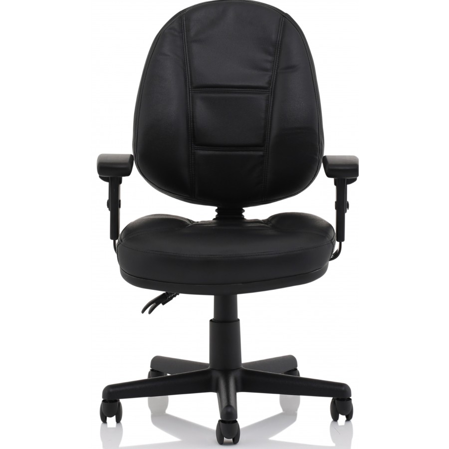 Jackson Black Leather Medium Back Task Chair 