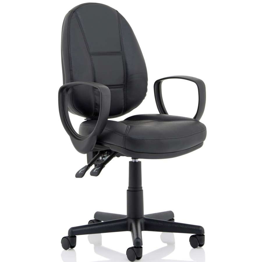 Jackson Black Leather Medium Back Task Chair 