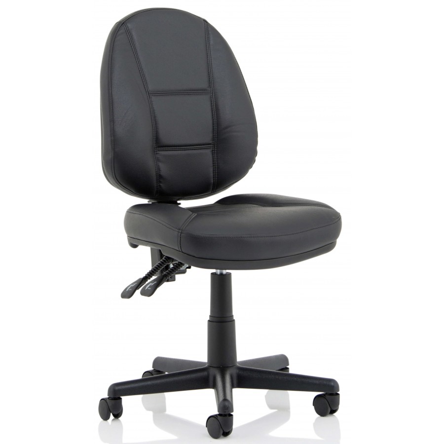 Jackson Black Leather Medium Back Task Chair 