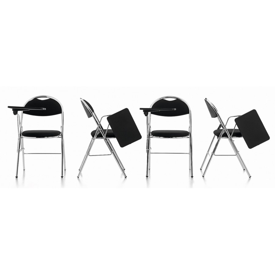 Milan Folding Black Vinyl Chair