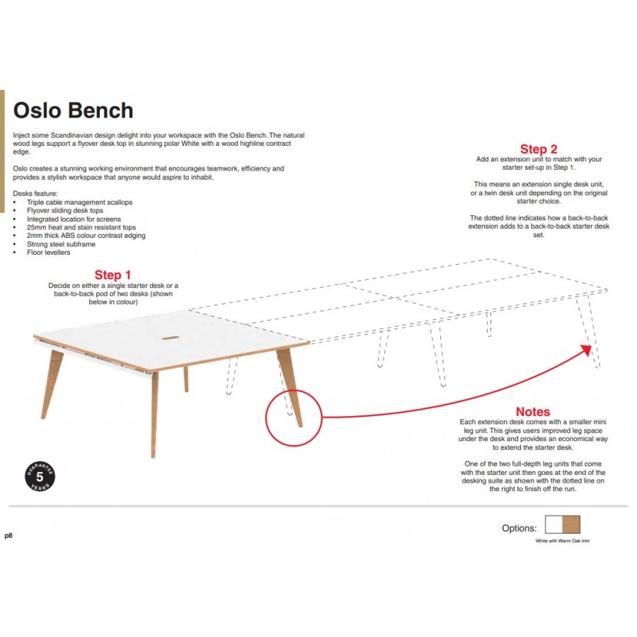 Oslo Oval Boardroom Wood Frame Bench Desk