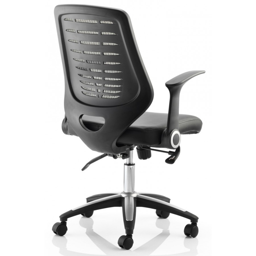 Reading Mesh Back Leather Seat Office Chair 