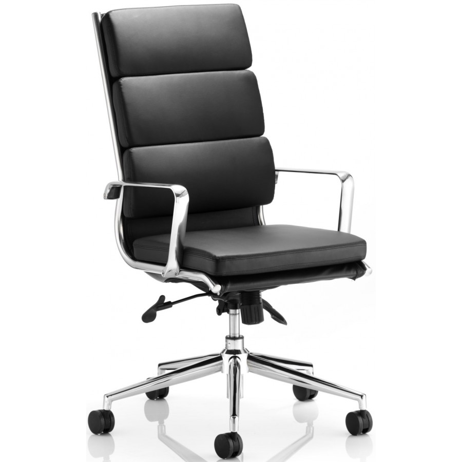 Sandy High Back Black Leather Office Chair