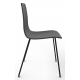 Almond Ash Shell Chair with Black 4-Leg Steel Frame