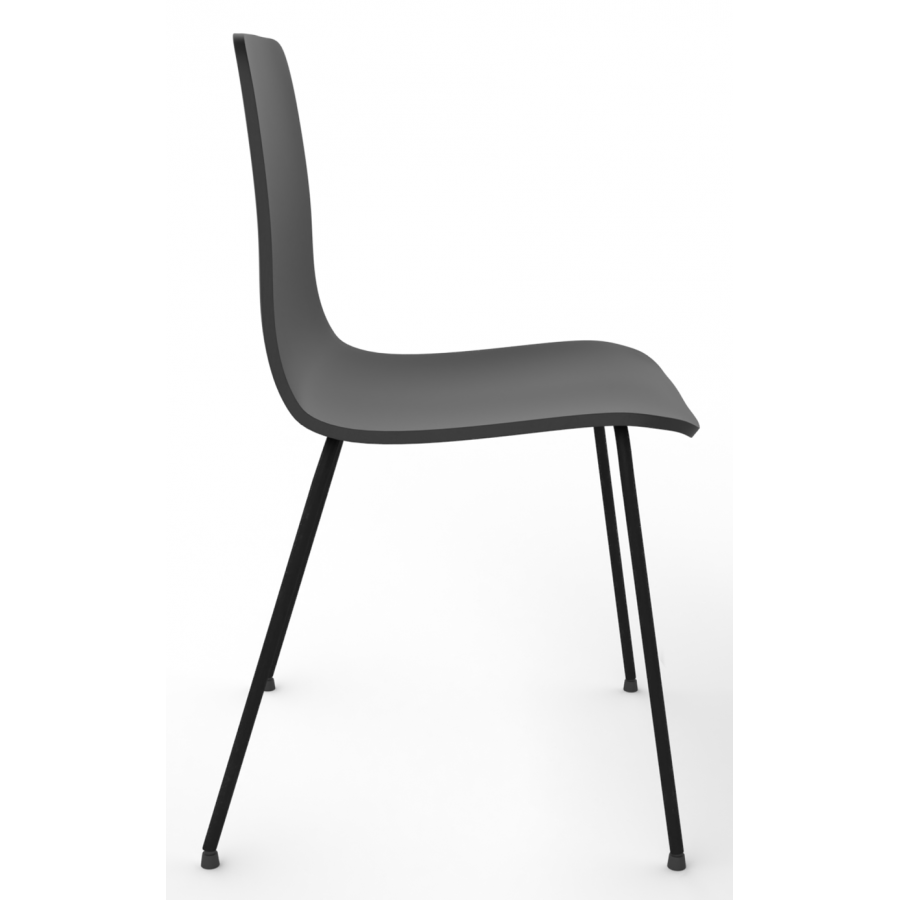 Almond Ash Shell Chair with Black 4-Leg Steel Frame