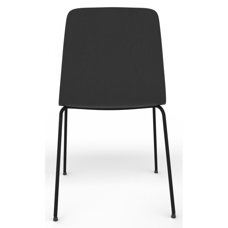 Almond Ash Shell Chair with Black 4-Leg Steel Frame