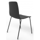 Almond Ash Shell Chair with Black 4-Leg Steel Frame