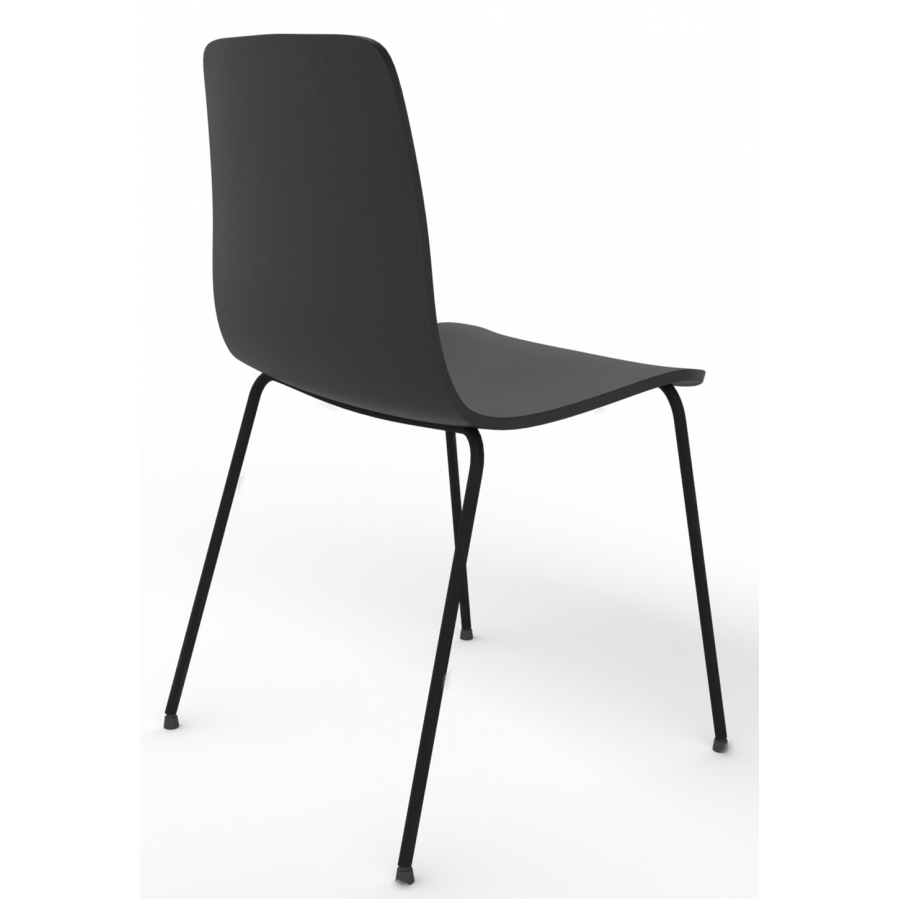 Almond Ash Shell Chair with Black 4-Leg Steel Frame