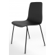 Almond Ash Shell Chair with Black 4-Leg Steel Frame