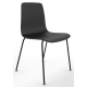 Almond Ash Shell Chair with Black 4-Leg Steel Frame