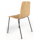 Almond Ash Shell Chair with Black 4-Leg Steel Frame