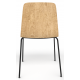 Almond Ash Shell Chair with Black 4-Leg Steel Frame