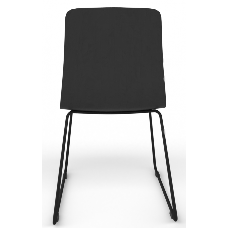 Almond Ash Shell Chair with Black Skid Steel Frame