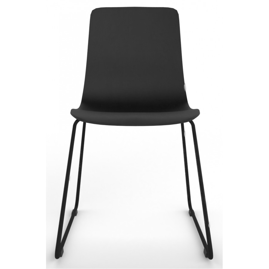 Almond Ash Shell Chair with Black Skid Steel Frame