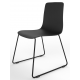 Almond Ash Shell Chair with Black Skid Steel Frame