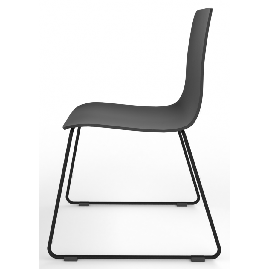 Almond Ash Shell Chair with Black Skid Steel Frame