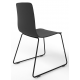 Almond Ash Shell Chair with Black Skid Steel Frame