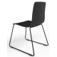 Almond Ash Shell Chair with Black Skid Steel Frame