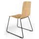 Almond Ash Shell Chair with Black Skid Steel Frame