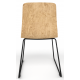 Almond Ash Shell Chair with Black Skid Steel Frame