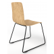 Almond Ash Shell Chair with Black Skid Steel Frame