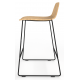 Almond Ash Shell Chair Medium Stool with Black Steel Frame