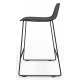 Almond Ash Shell Chair Medium Stool with Black Steel Frame